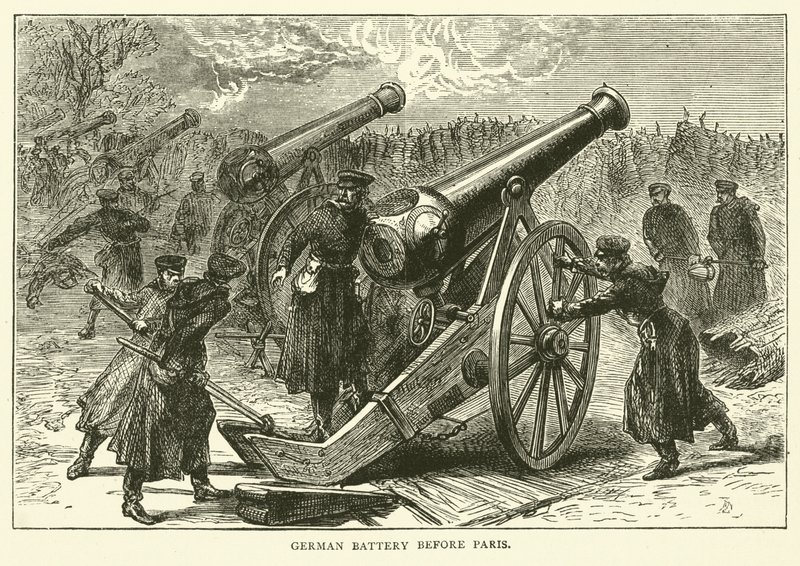 Duitse batterij voor Parijs, januari 1871 door English School