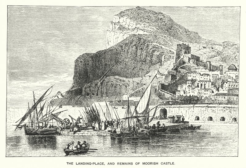 Gibraltar: De Landingsplaats en Overblijfselen van het Moorse Kasteel door English School