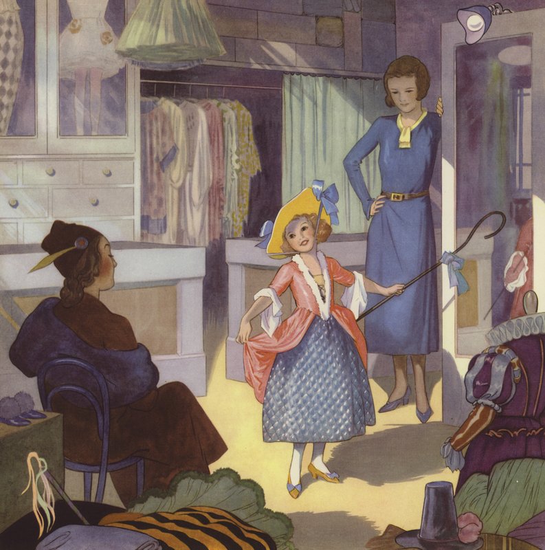 Meisje verkleed als Kleine Bo Peep door English School