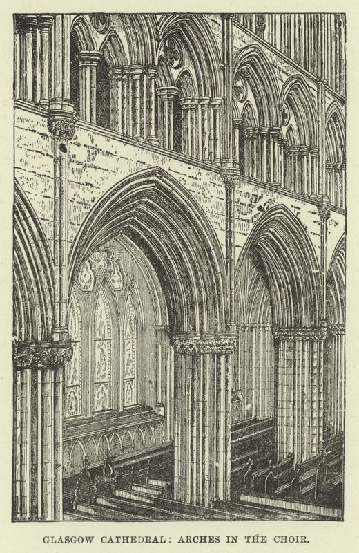 Glasgow-kathedraal, bogen in het koor door English School