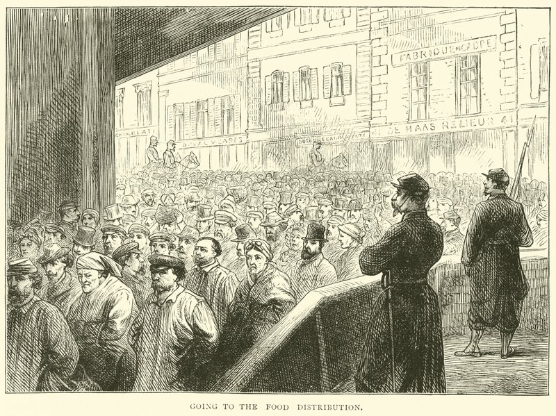 Op weg naar de voedseluitdeling, maart 1871 door English School