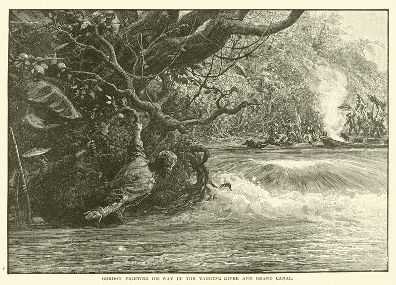 Gordon vecht zich een weg omhoog de Yangtze-rivier en het Grote Kanaal door English School