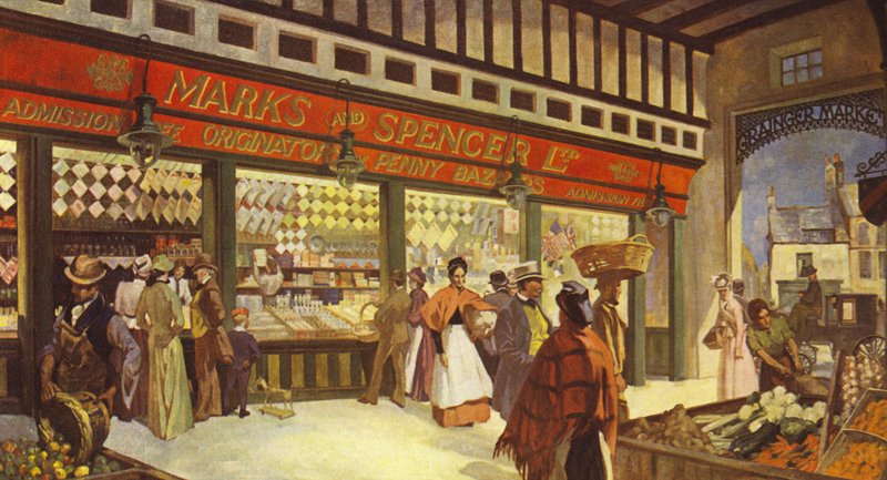 Grainger Market Hall Bazaar Newcastle, bestaat nog steeds in zijn oorspronkelijke vorm, 1895 door English School