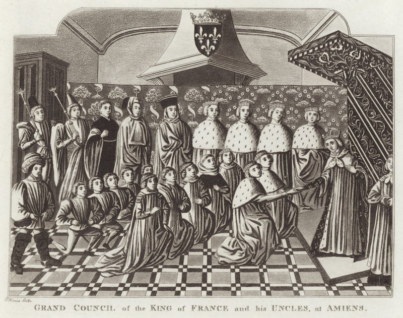 Grote Raad van de Koning van Frankrijk en zijn Ooms, in Amiens door English School