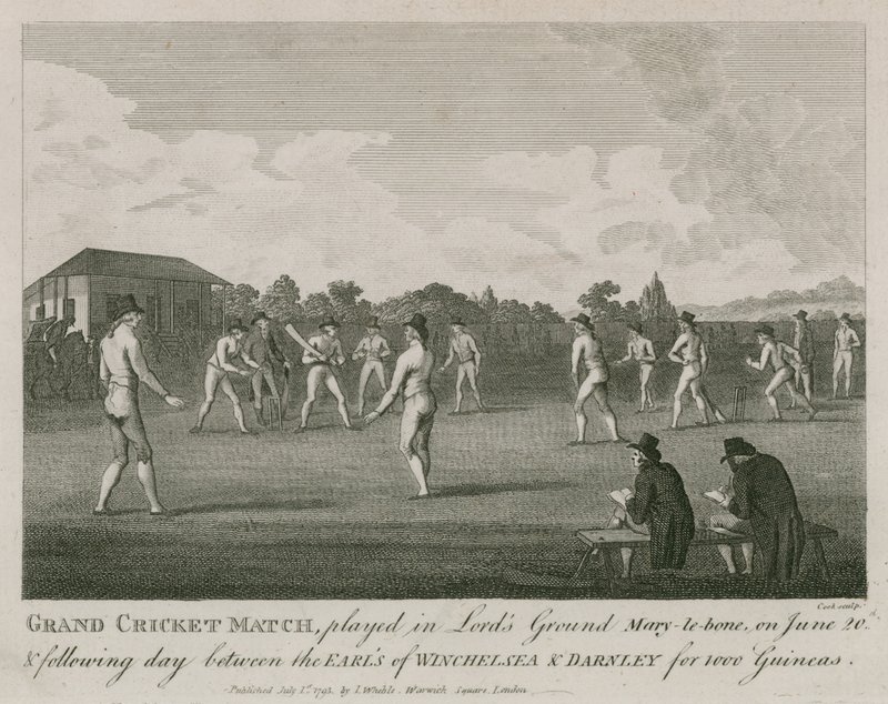 Grote cricketwedstrijd gespeeld op Lords Ground, Marylebone, Londen door English School