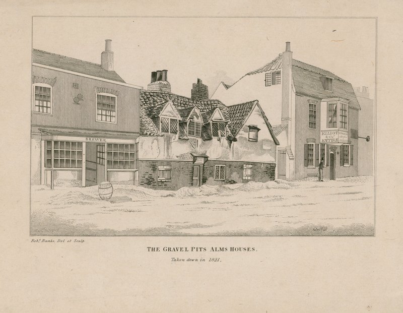 Gravel Pit Alms Huizen, Notting Hill Gate, Londen door English School