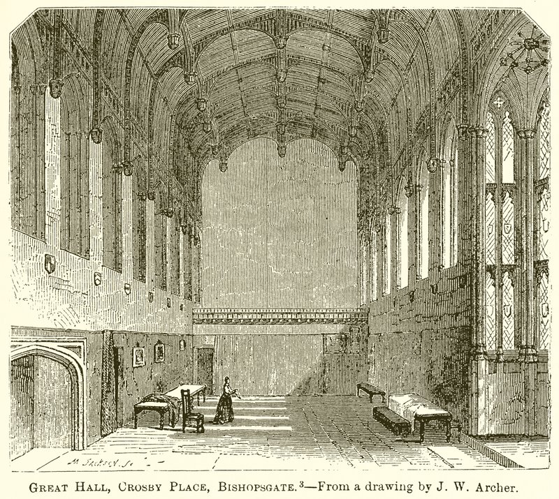 Grote zaal, Crosby Place, Bishopsgate door English School
