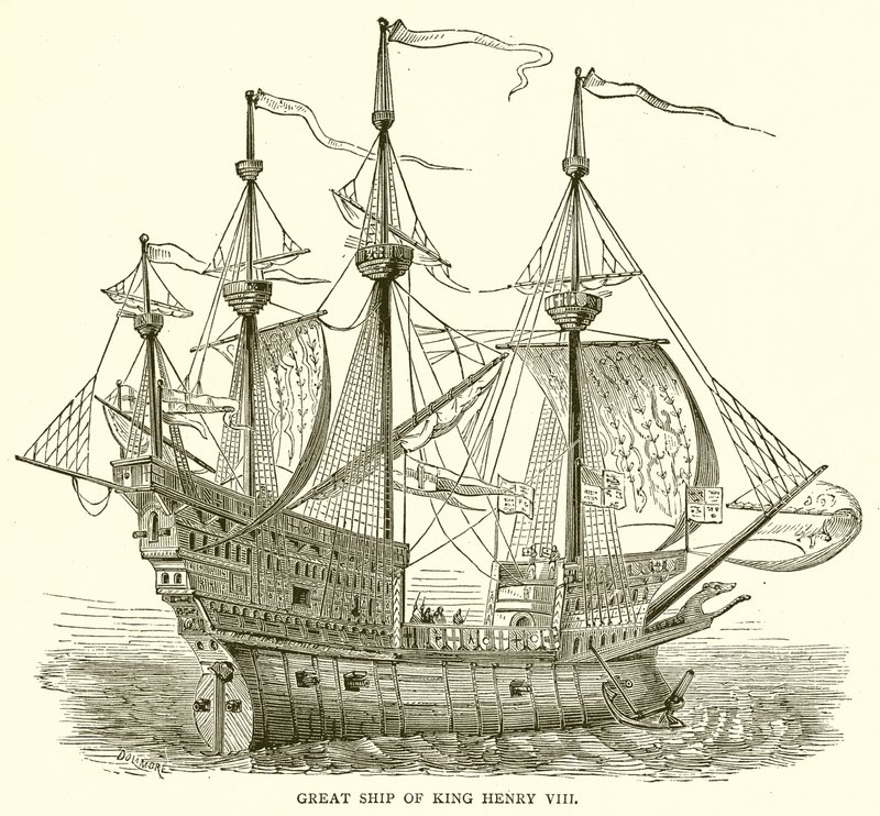 Groot schip van koning Hendrik VIII door English School