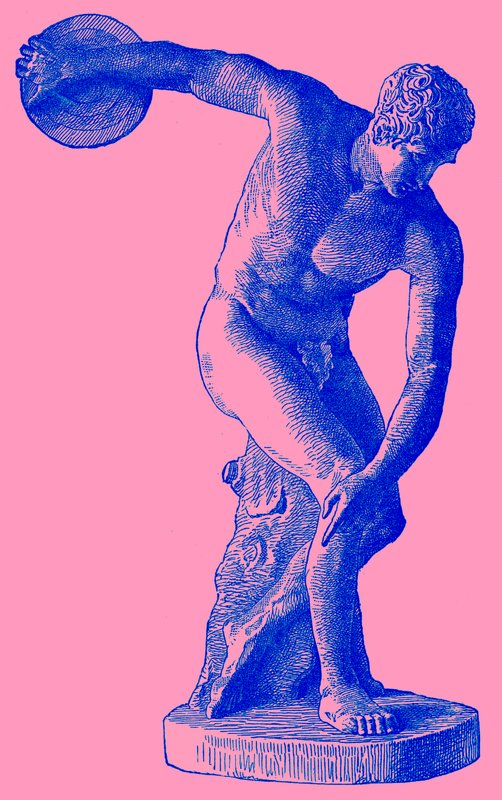 Griekse atleet die de discus werpt, illustratie uit Cassells Geïllustreerde Universele Geschiedenis door Edward Ollier, 1890 door English School