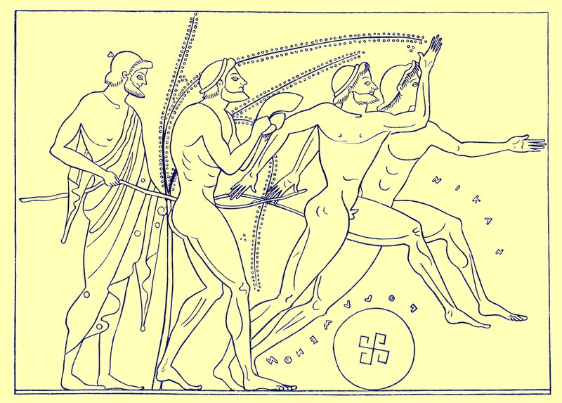 Griekse lopers, illustratie voor Olympia door Adolf Boetticher, 1886 door English School