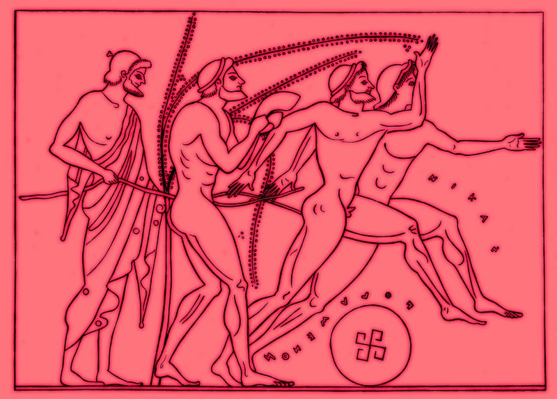 Griekse lopers, illustratie voor Olympia door Adolf Boetticher, 1886 door English School