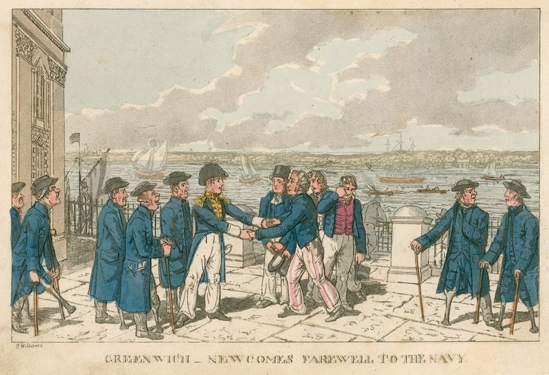 Greenwich, Londen - Newcomes afscheid van de marine door English School