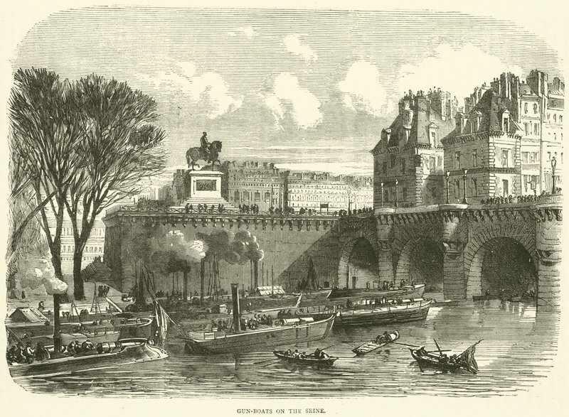 Kanonneerboten op de Seine, november 1870 door English School