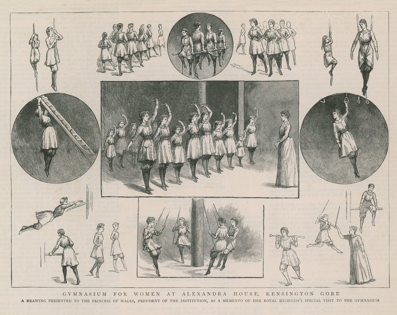 Gymnasium voor vrouwen in Alexandra House door English School