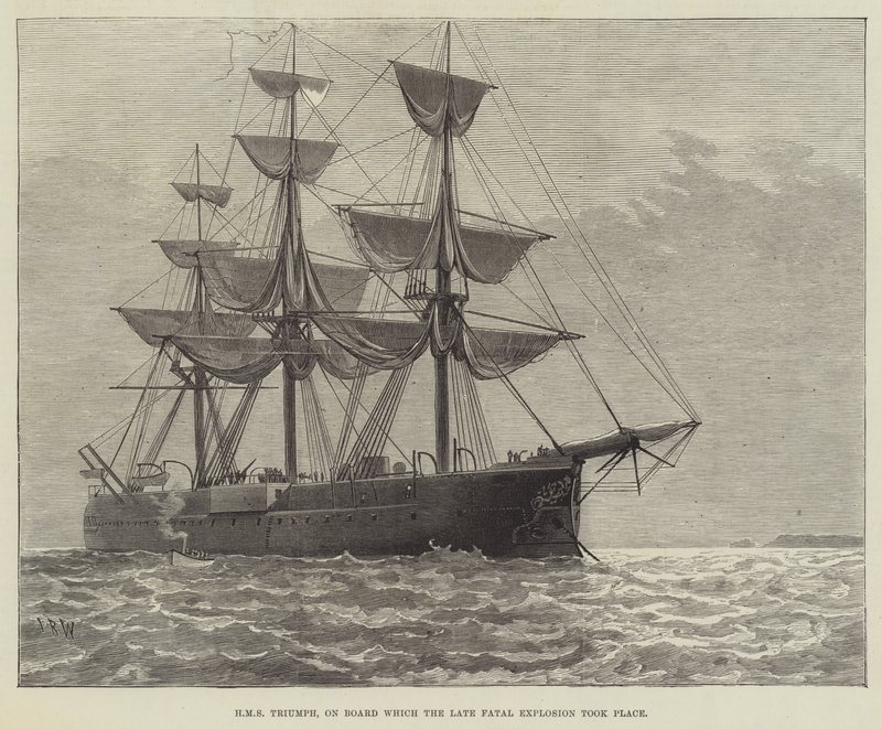 HMS Triumph, aan boord waarvan de recente fatale explosie plaatsvond door English School