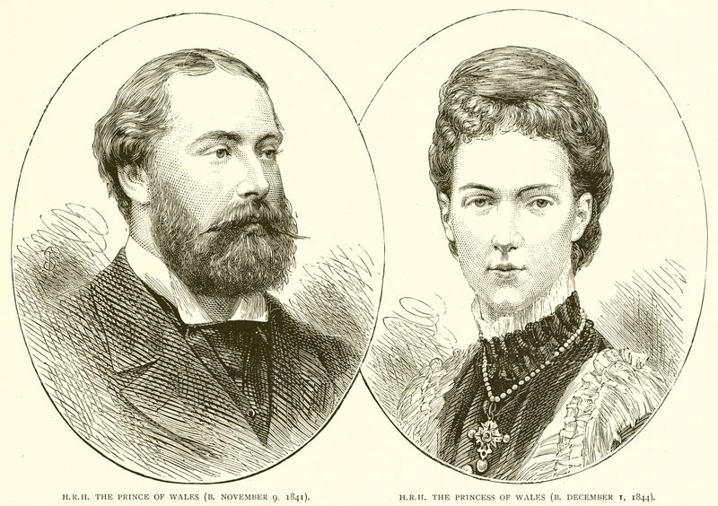 Z.K.H. de Prins van Wales (geb. 9 november 1841). Z.K.H. de Prinses van Wales (geb. 1 december 1844) door English School