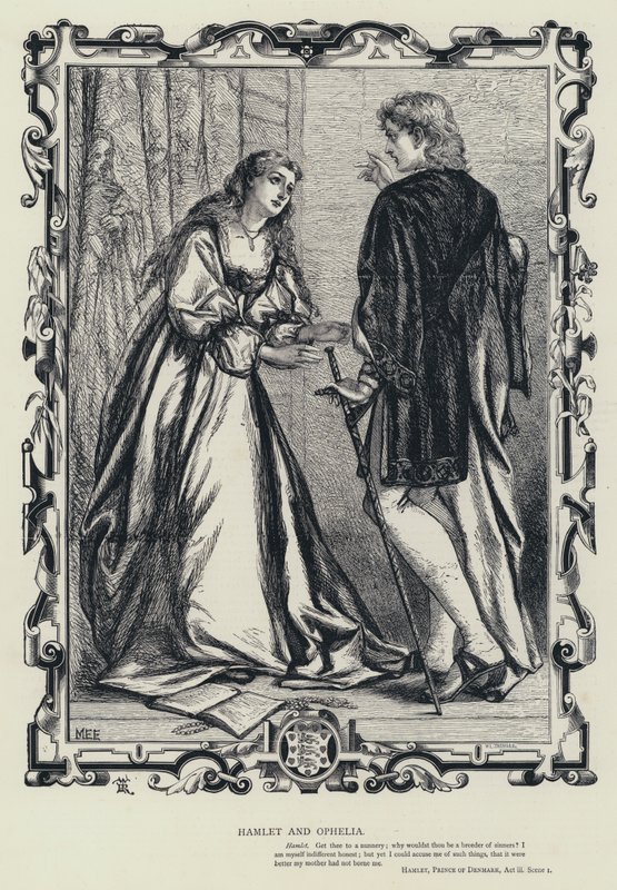 Hamlet en Ophelia, Hamlet, Prins van Denemarken, Acte iii, Scene 1 door English School