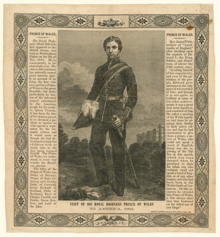 Zakdoek ter herdenking van de reis van de Prins van Wales naar Amerika, 1860 door English School