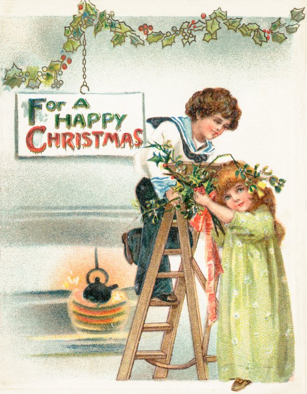 Kerstversieringen ophangen door English School