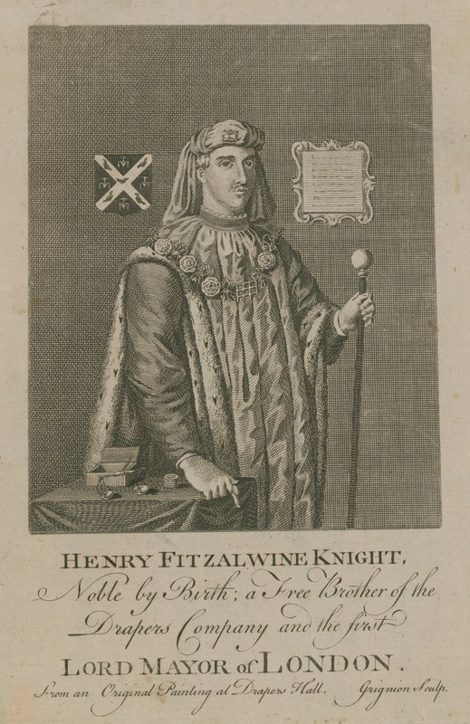 Henry Fitzalwine, de eerste Lord Mayor van Londen door English School