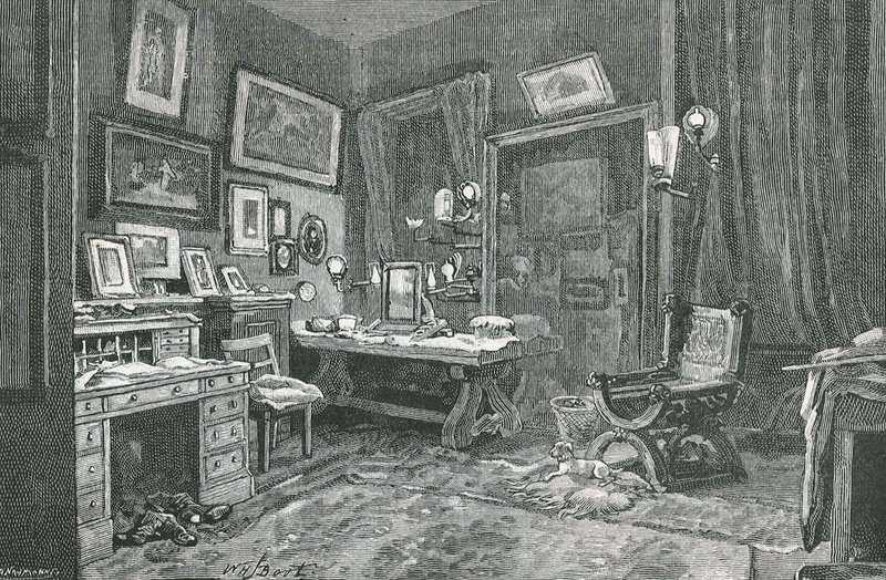 Kleedkamer van Henry Irving door English School