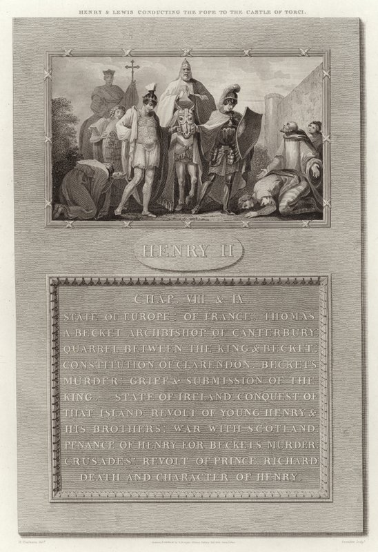 Hendrik en Lodewijk begeleiden de paus naar het kasteel van Torci door English School
