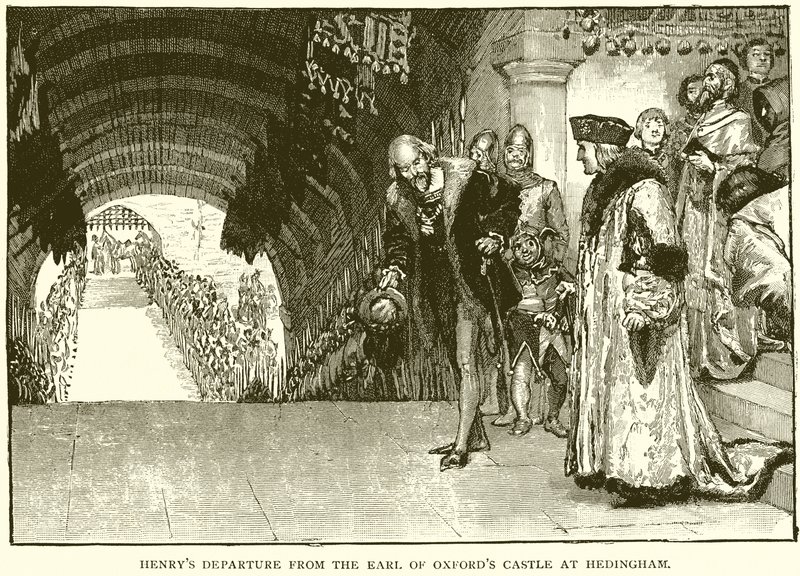 Henrys Vertrek uit het Kasteel van de Graaf van Oxford in Hedingham door English School