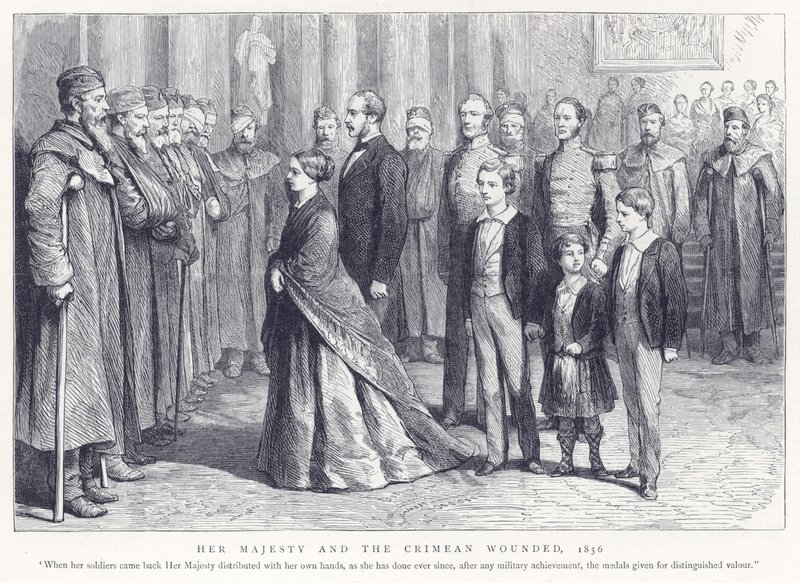Hare Majesteit en de Krimoorlog gewonden, 1856 door English School