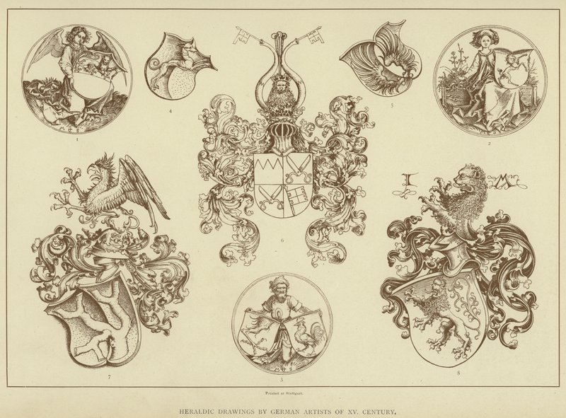 Heraldische tekeningen van Duitse kunstenaars uit de XVe eeuw (litho) door English School