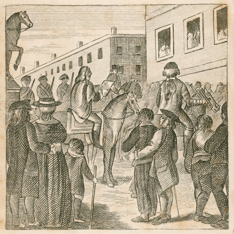 Herauten verkondigen koning George I bij Charing Cross, Londen door English School