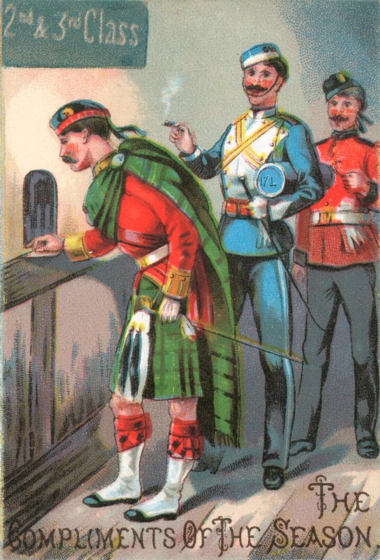 Hooglander militair, kerstkaart door English School