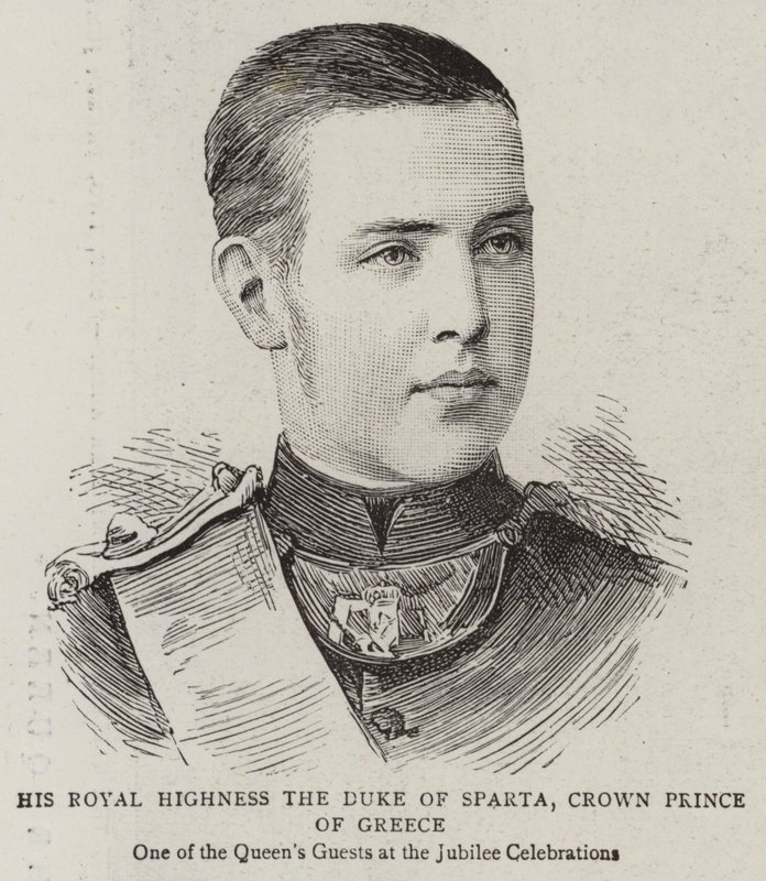 Zijne Koninklijke Hoogheid de Hertog van Sparta, Kroonprins van Griekenland (gravure) door English School