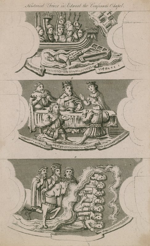 Historisch Fries in de Kapel van Edward de Belijder door English School