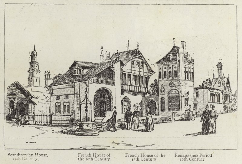 Geschiedenis van Menselijke Woningen op de Parijse Tentoonstelling door English School