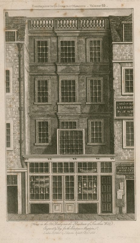 Huis in de Old Bailey, ooit de residentie van Jonathan Wild door English School