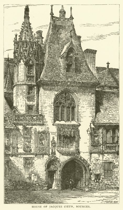 Huis van Jacques Coeur, Bourges (gravure) door English School