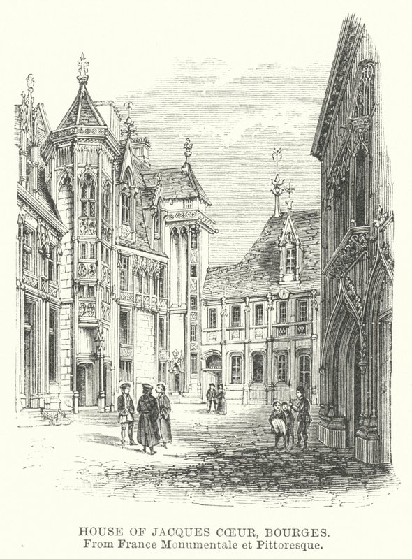 Huis van Jacques Coeur, Bourges (gravure) door English School