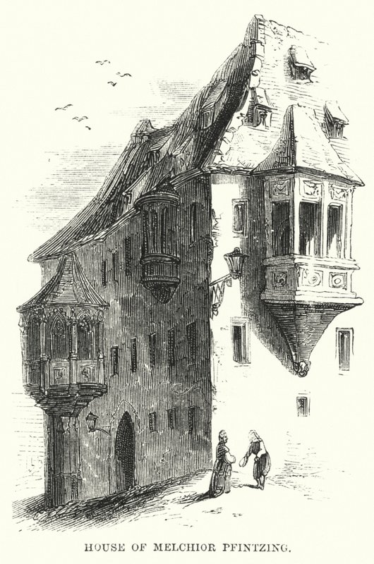 Huis van Melchior Pfintzing (gravure) door English School