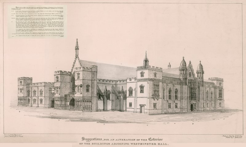 Houses of Parliament: Voorstellen voor de wijziging van de buitenkant van de gebouwen grenzend aan Westminster Hall door English School