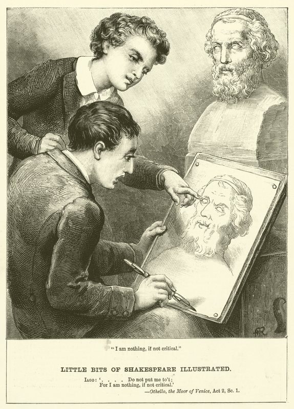 "Ik ben niets, als ik niet kritisch ben" (gravure) door English School