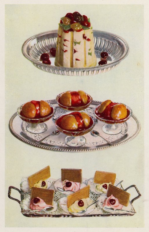 IJspudding; Peches Melba; Roomijs door English School