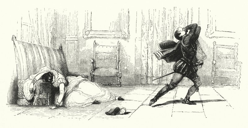 Illustratie voor Les Huguenots door Giacomo Meyerbeer (gravure) door English School