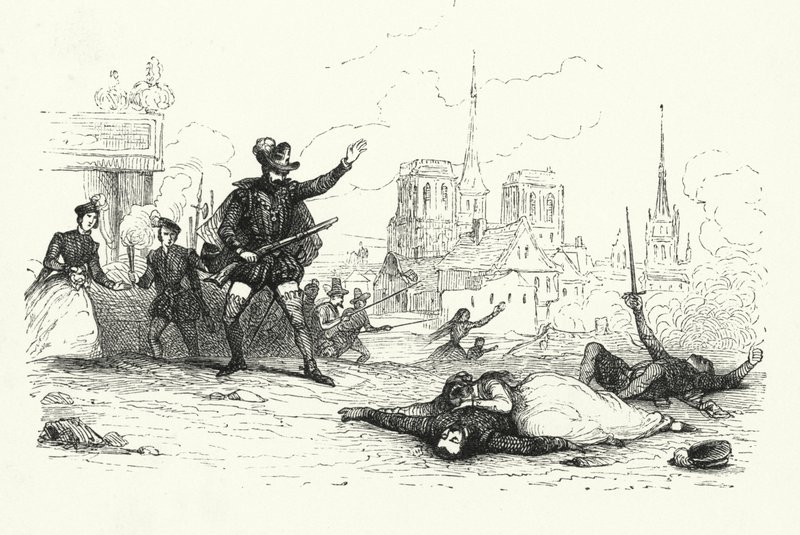 Illustratie voor Les Huguenots door Giacomo Meyerbeer (gravure) door English School