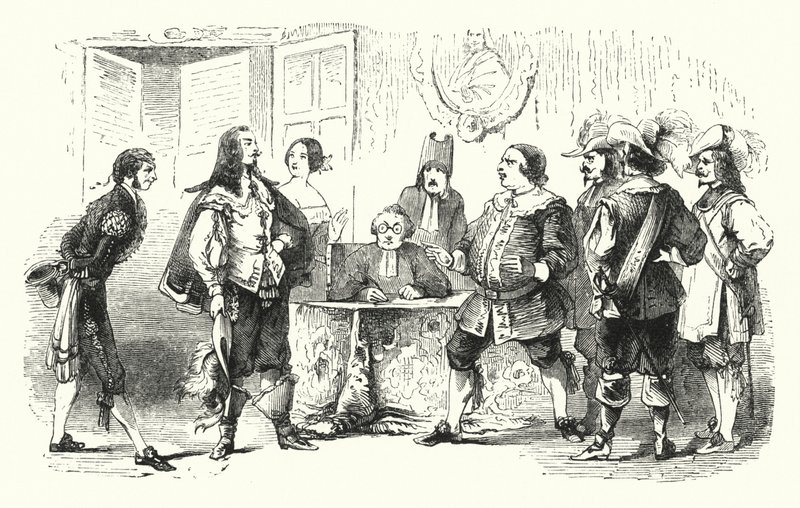 Illustratie voor De barbier van Sevilla door Rossini (gravure) door English School