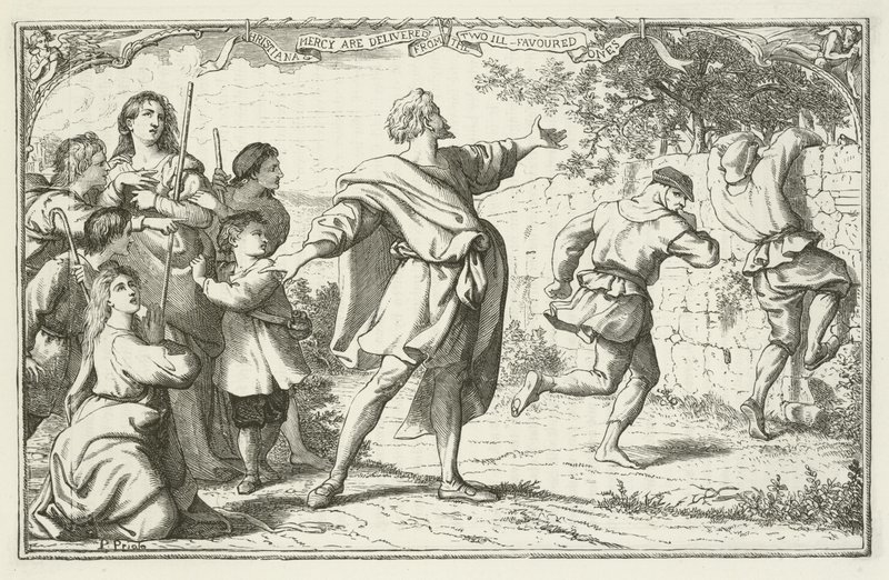 Illustratie voor De Pelgrimsreis van John Bunyan door English School