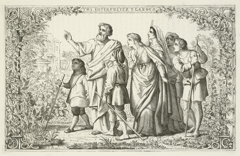 Illustratie voor De Pelgrimsreis van John Bunyan door English School