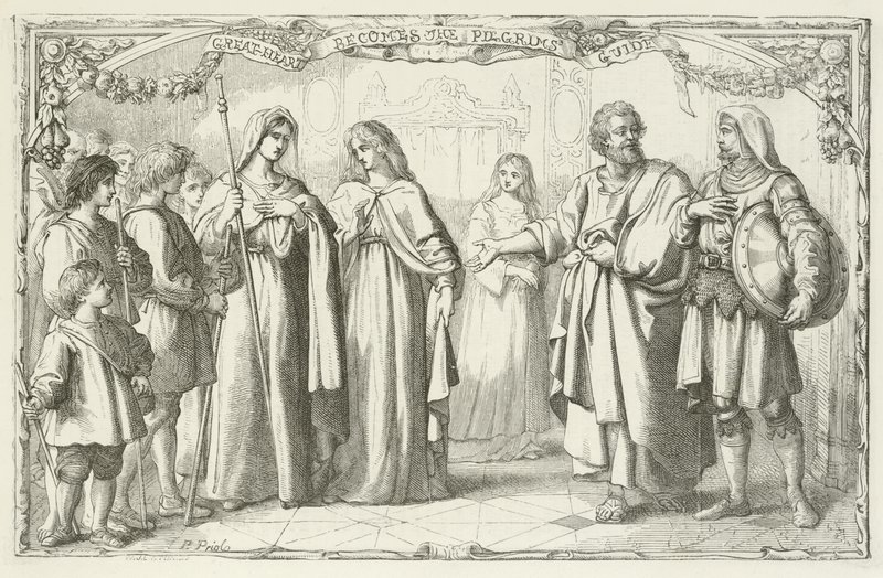 Illustratie voor De Pelgrimsreis van John Bunyan door English School