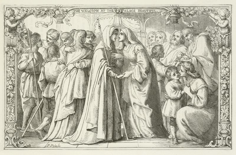 Illustratie voor De Pelgrimsreis van John Bunyan door English School
