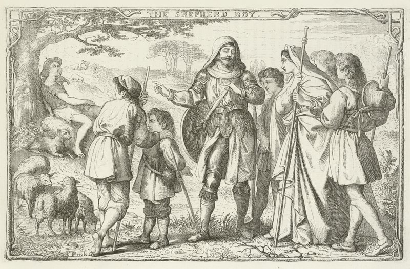 Illustratie voor De Pelgrimsreis van John Bunyan door English School