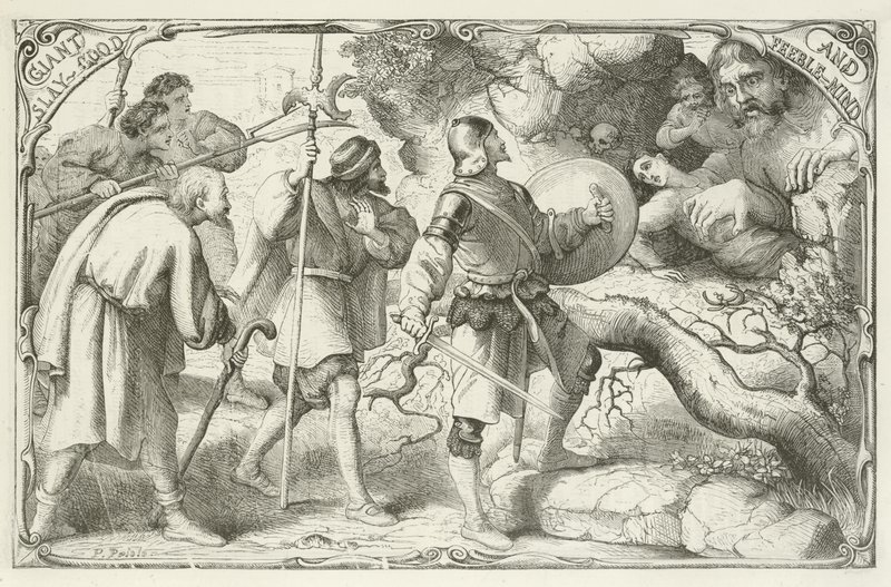Illustratie voor De Pelgrimsreis van John Bunyan door English School